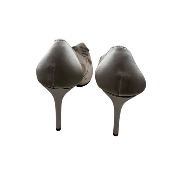 Betsey Johnson Size 7.5 Transparent Pointed Toe High Heels With Silver Embellish - Picture 7 of 15